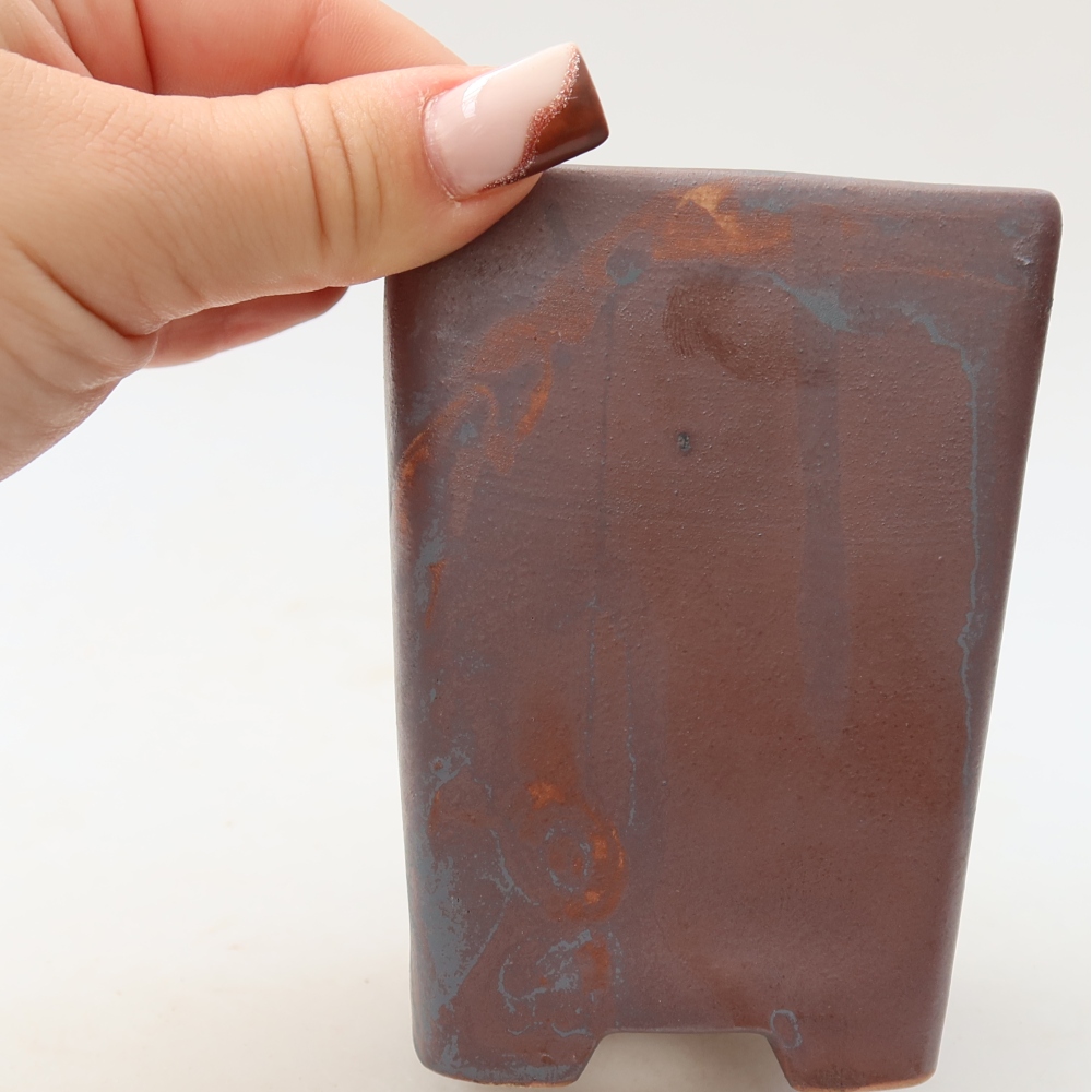 Ceramiczna miska do bonsai 7,5 x 7,5 x 10,5 cm, kolor metaliczny