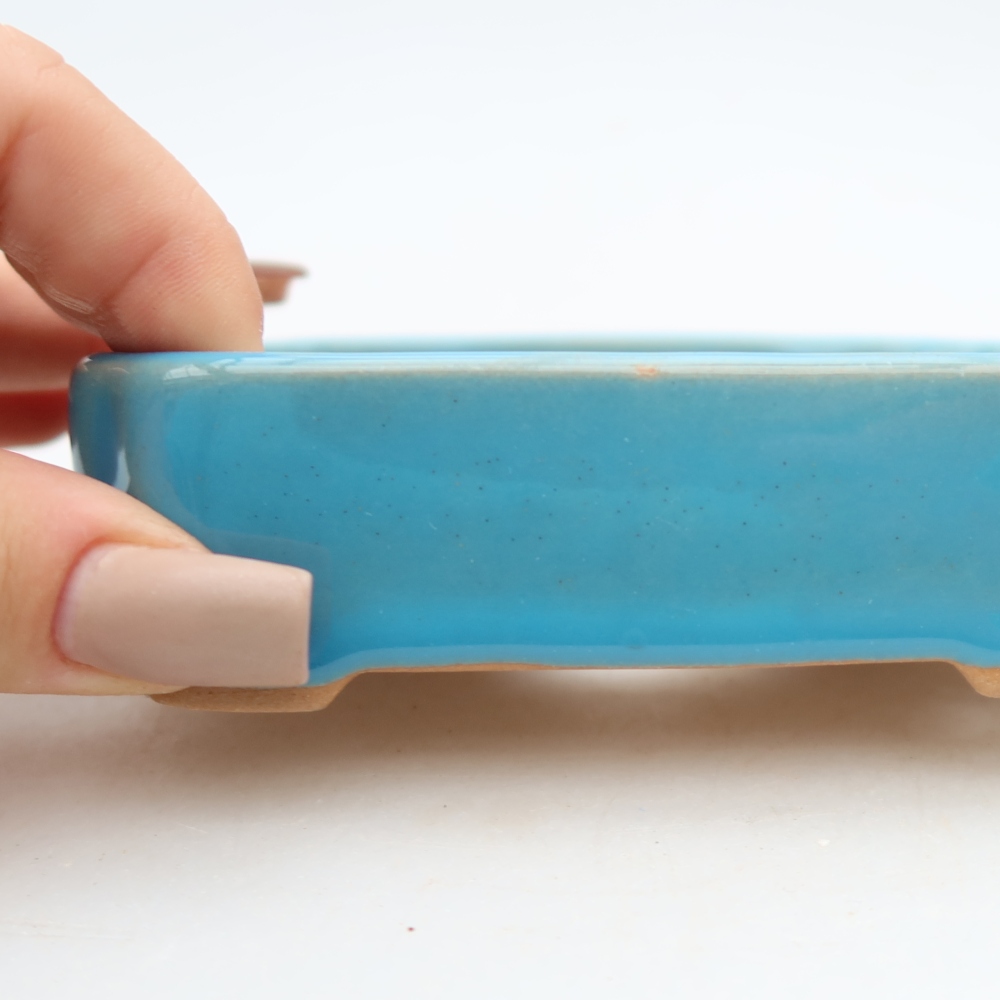 Ceramiczna miseczka do bonsai 10,5 x 9 x 3 cm, kolor niebieski
