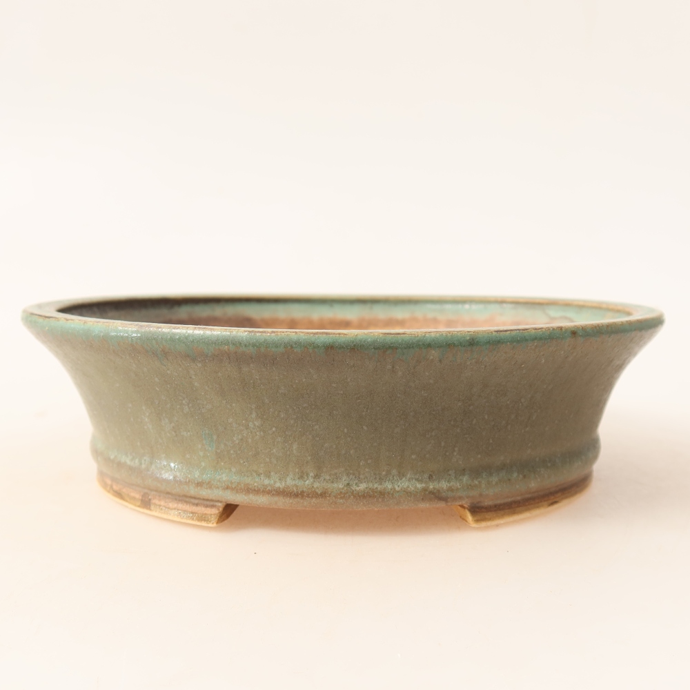 Ceramiczna miska do bonsai 17,5 x 16,5 x 4,5 cm, kolor zielony
