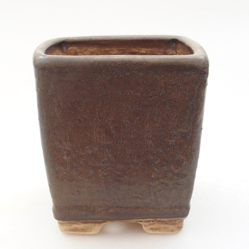 Ceramiczna miska bonsai 6,5 x 6,5 x 7 cm, kolor brązowy