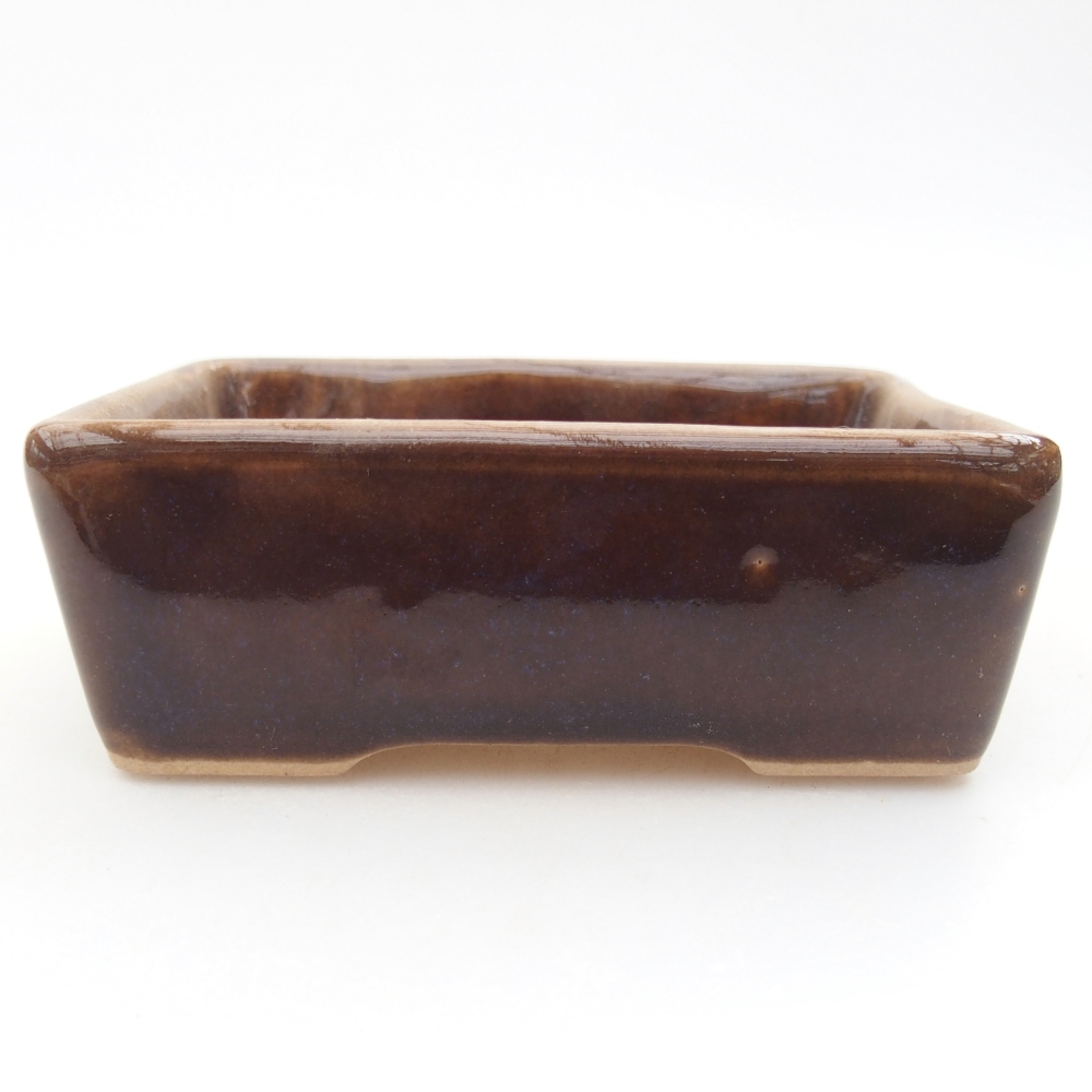 Ceramiczna miska do bonsai 10 x 7 x 3,5 cm, brązowa