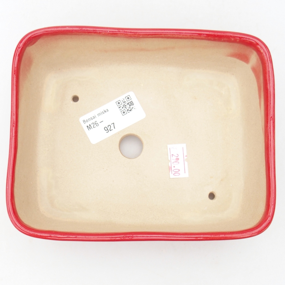Ceramiczna miska do bonsai 15 x 12 x 4,5 cm, kolor czerwony