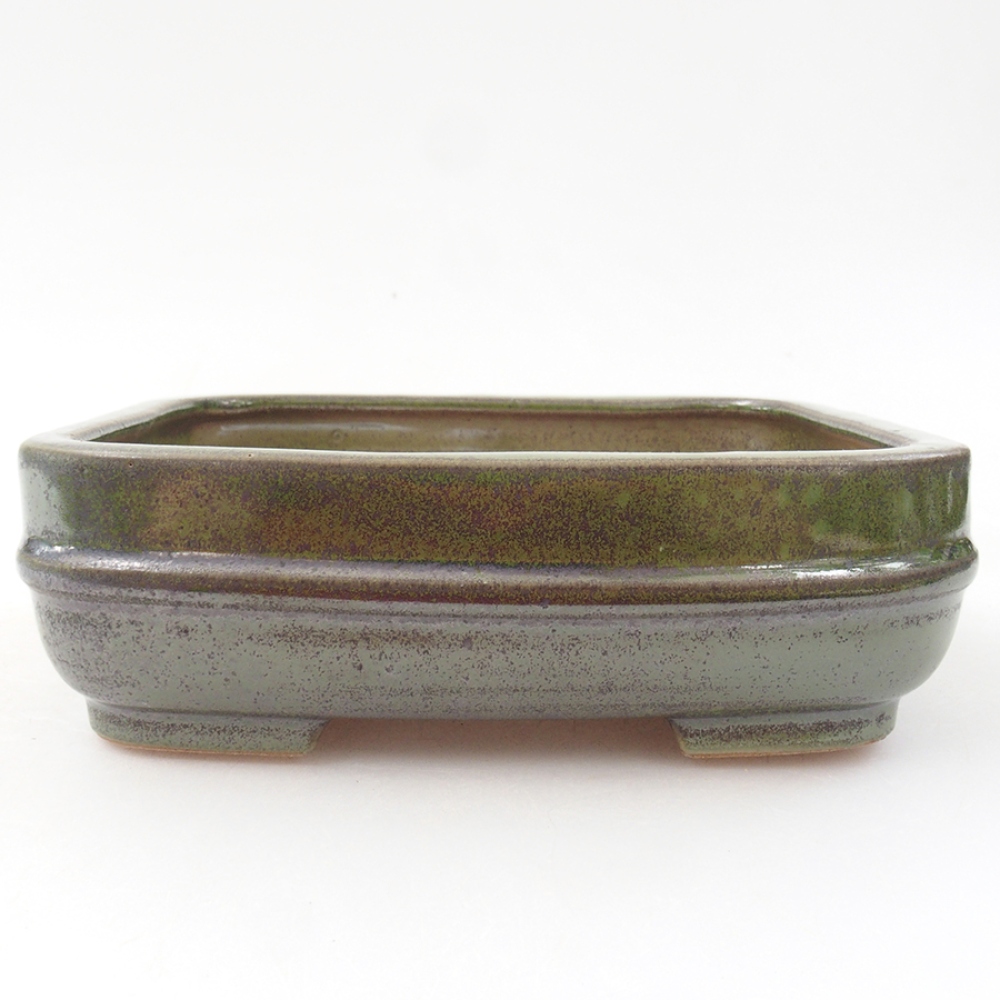 Ceramiczna miska bonsai 14 x 12,5 x 4,5 cm, kolor zielony