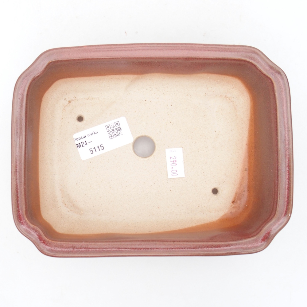 Ceramiczna miska bonsai 18 x 13,5 x 5 cm, kolor bordowy