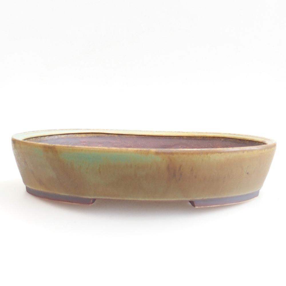 Ceramiczna miska do bonsai 31 x 26,5 x 6 cm, zielona