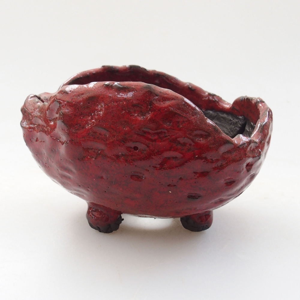 Muszla ceramiczna 8,5 x 8 x 6 cm, kolor czerwony
