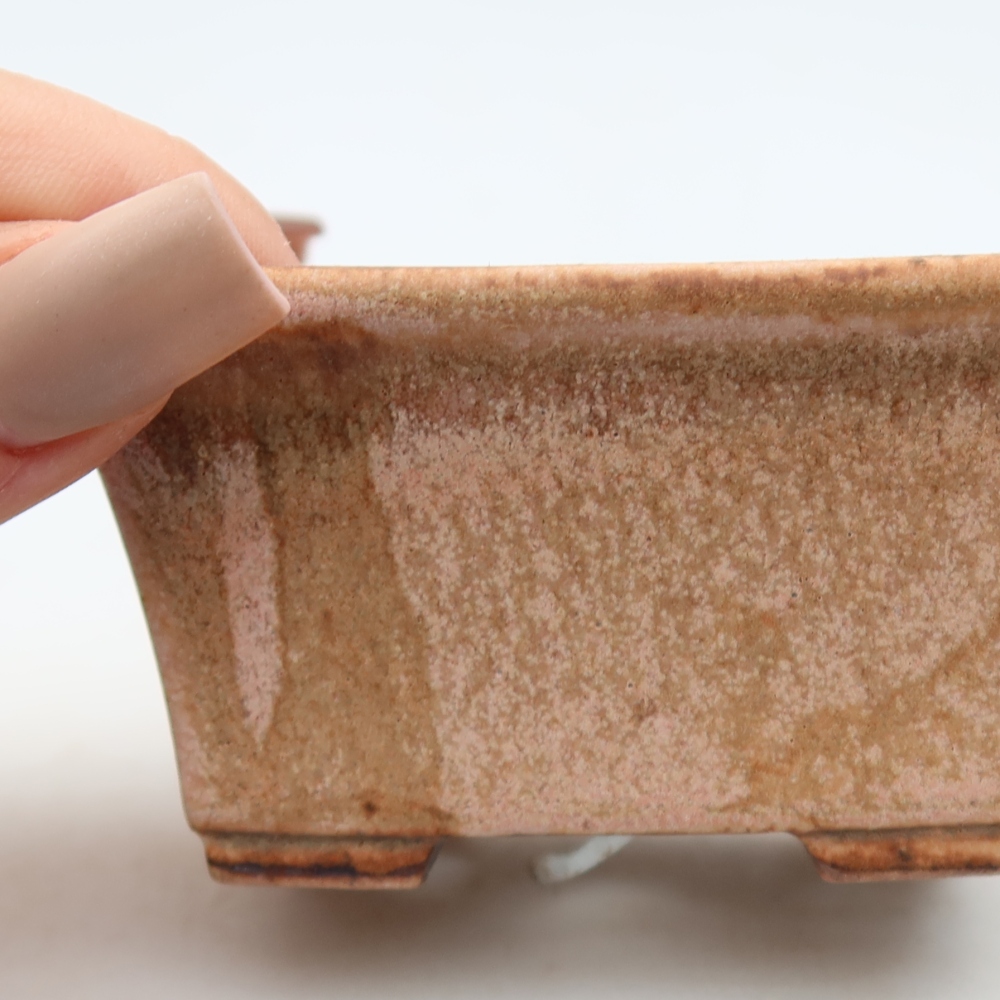 Ceramiczna miseczka do bonsai 8,5 x 6 x 4 cm, kolor różowy