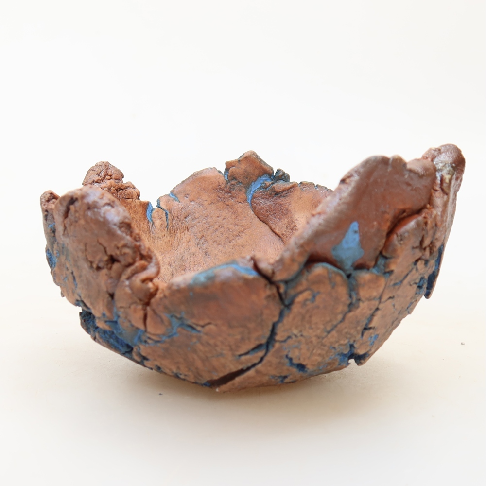 Ceramiczna muszla 9 x 9 x 5,5 cm, kolor niebieski