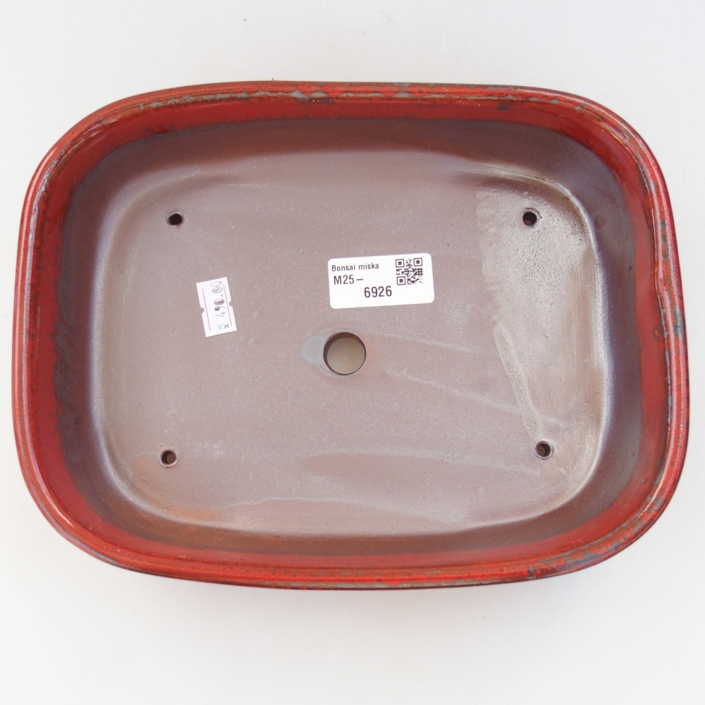 Ceramiczna miska do bonsai 22,5 x 17,5 x 5,5 cm, kolor czerwony
