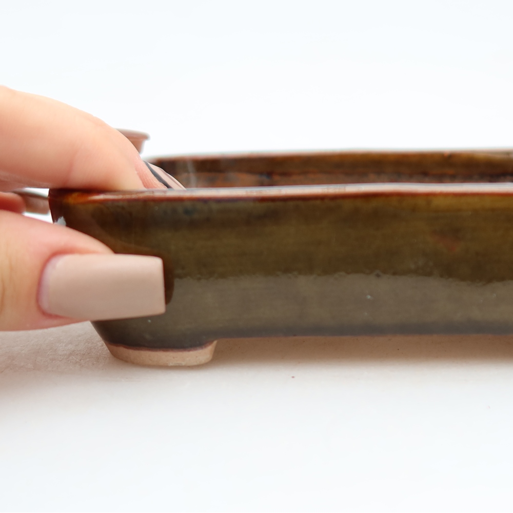 Ceramiczna miska do bonsai 12,5 x 9 x 3,5 cm, kolor brązowy