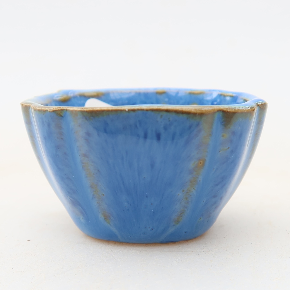 Ceramiczna miseczka do bonsai 4,5 x 4,5 x 2,5 cm, kolor niebieski
