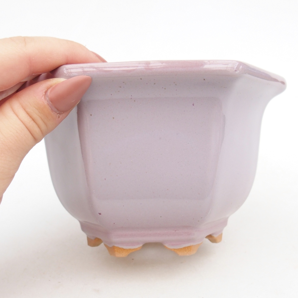 Ceramiczna miska na bonsai 13 x 11,5 x 8 cm, różowa