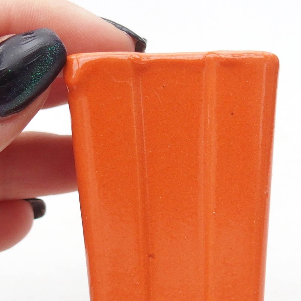 Mini miska do bonsai 3,5 x 3,5 x 5,5 cm, pomarańczowa