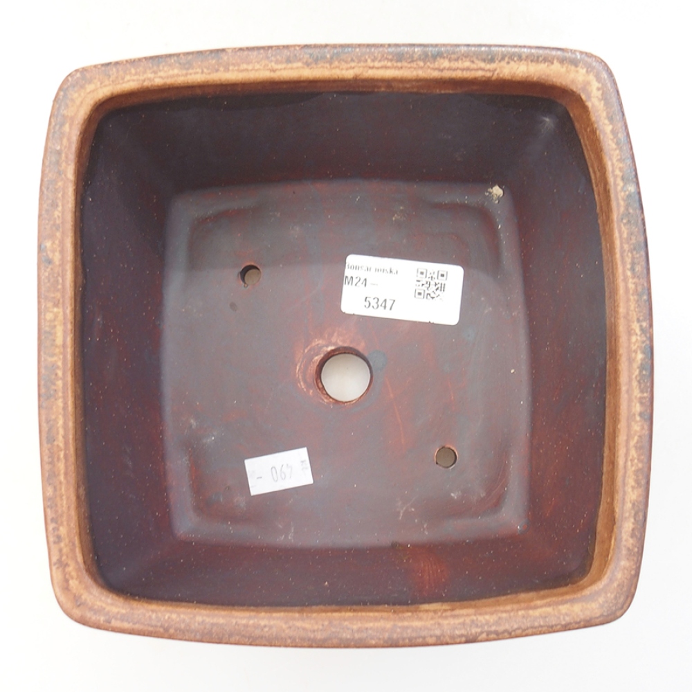 Ceramiczna miska bonsai 16 x 16 x 10 cm, kolor brązowy