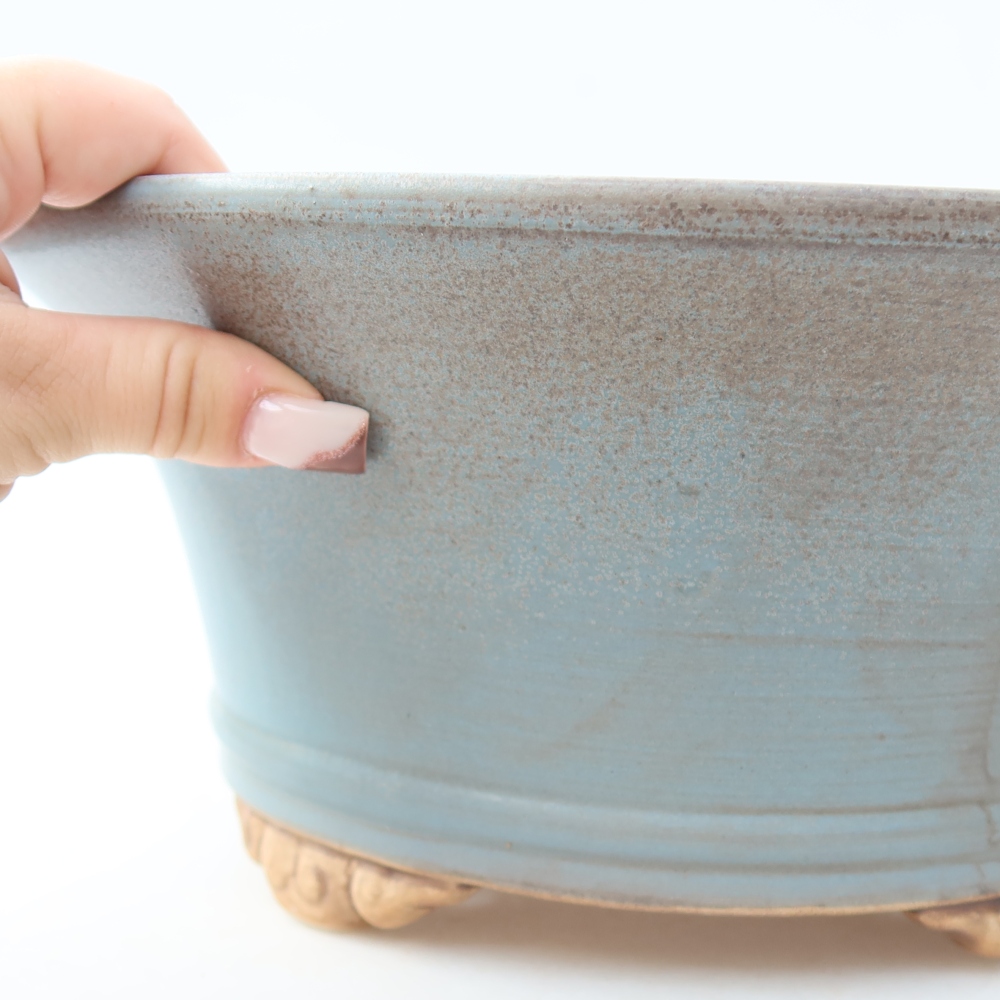Ceramiczna miska na bonsai 29 x 29 x 12,5 cm, kolor niebieski