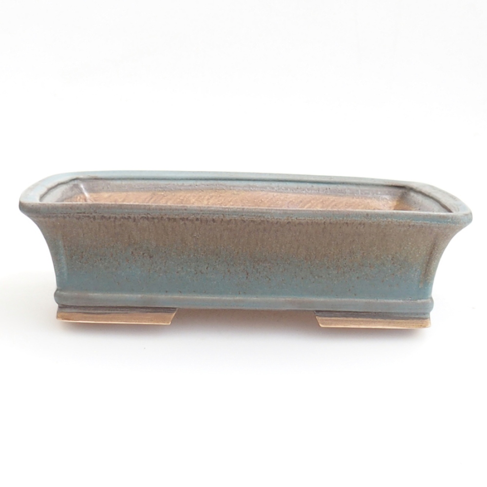 Ceramiczna miska na bonsai 29,5 x 25 x 7,5 cm, kolor niebieski