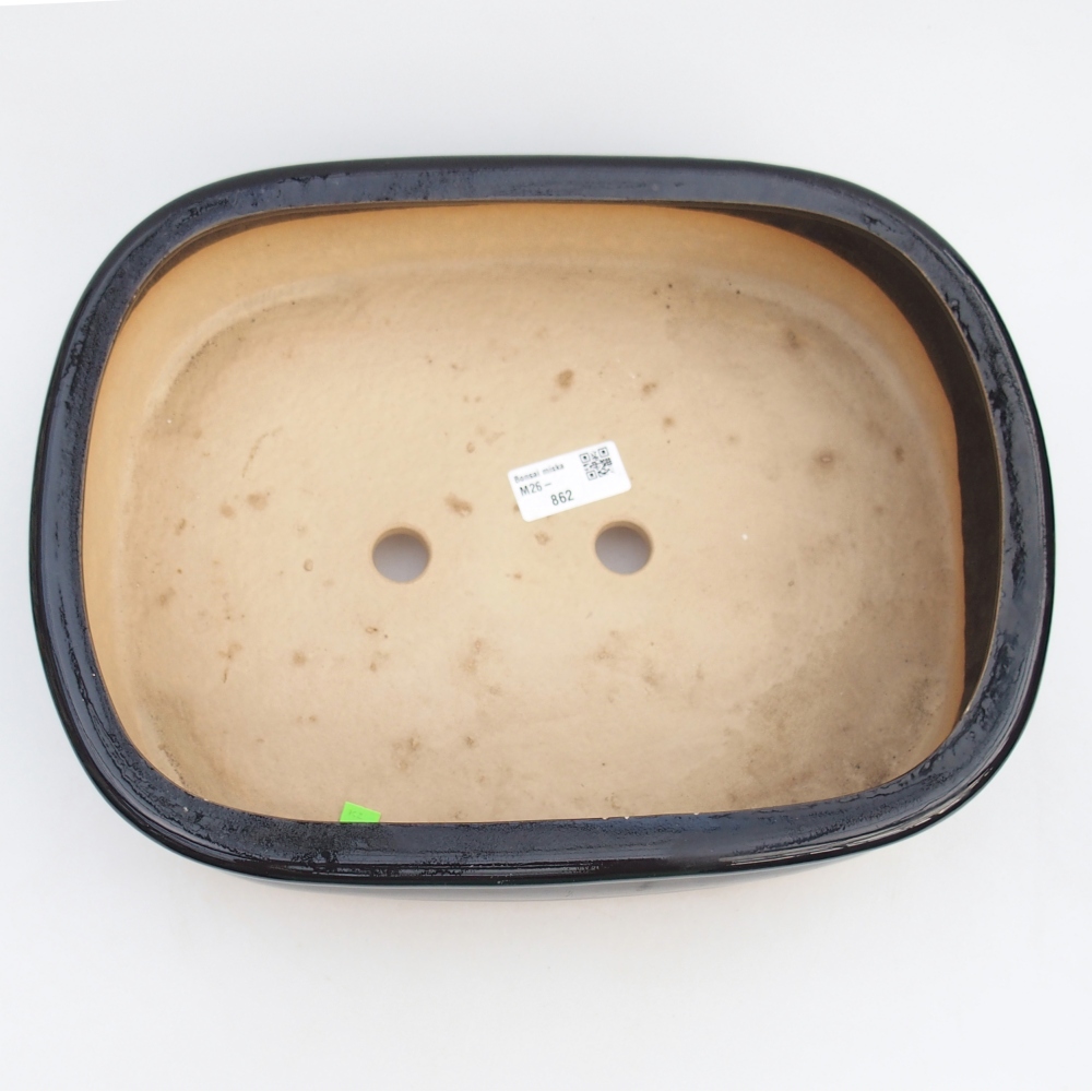 Ceramiczna miska do bonsai 31,5 x 24 x 8 cm, czarna