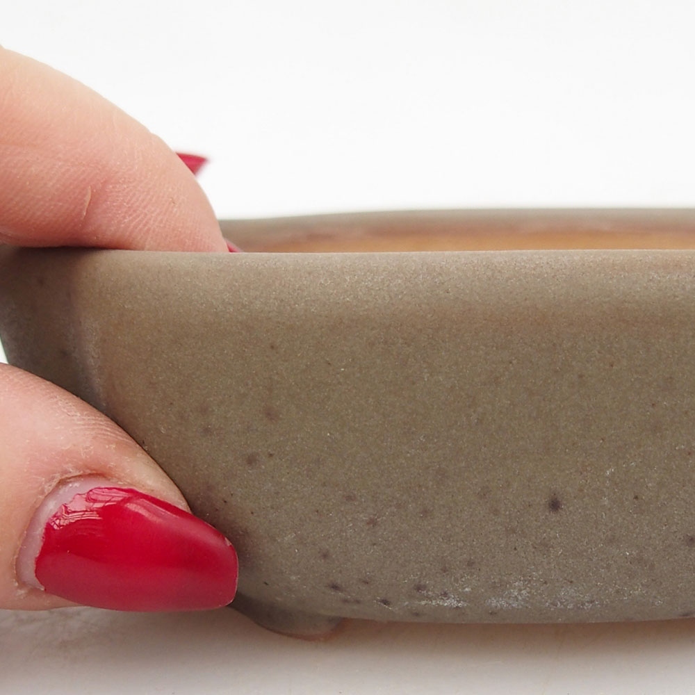 Ceramiczna miska do bonsai 10,5 x 8,5 x 3,5 cm, brązowa