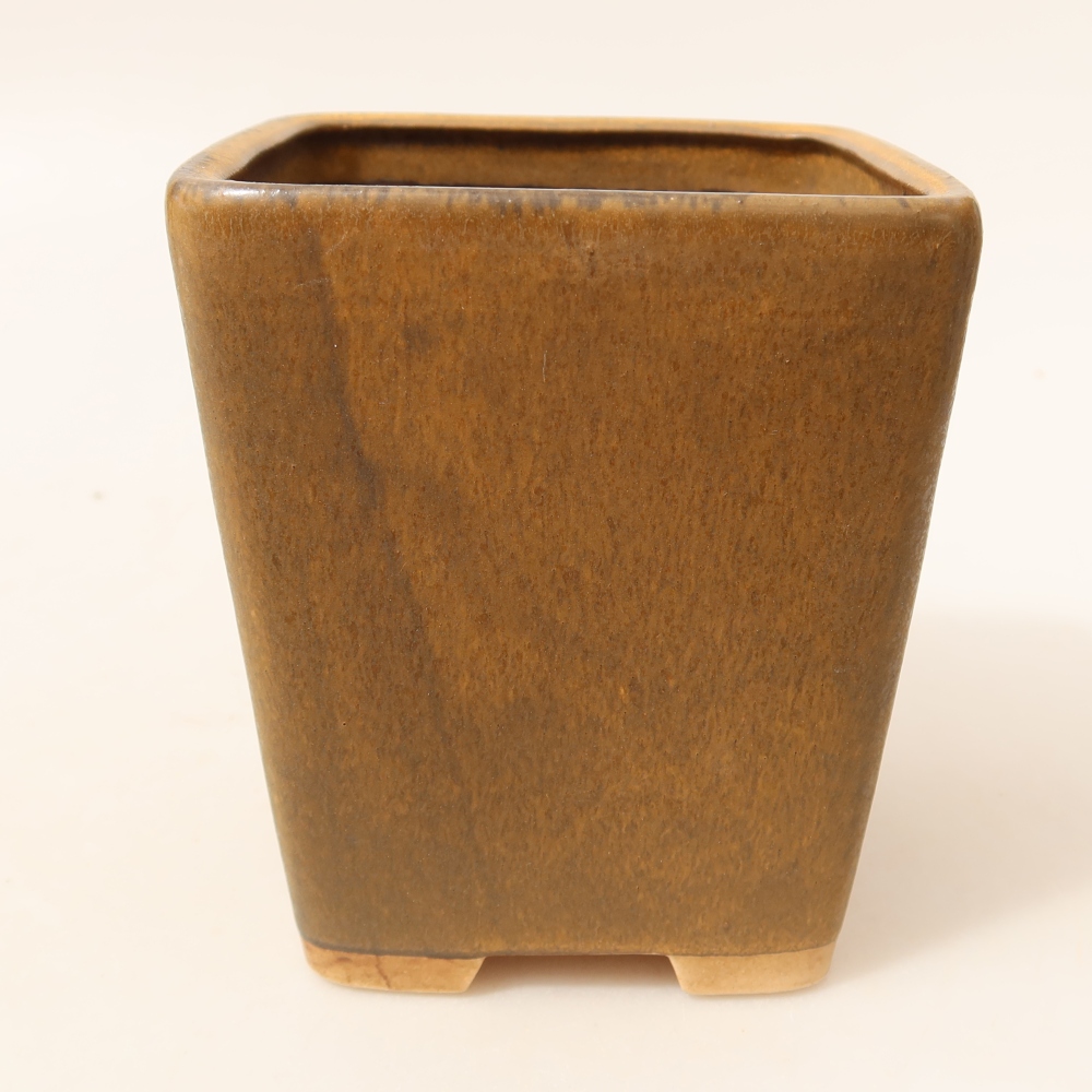Ceramiczna miska do bonsai 10,5 x 10,5 x 12 cm, kolor brązowy