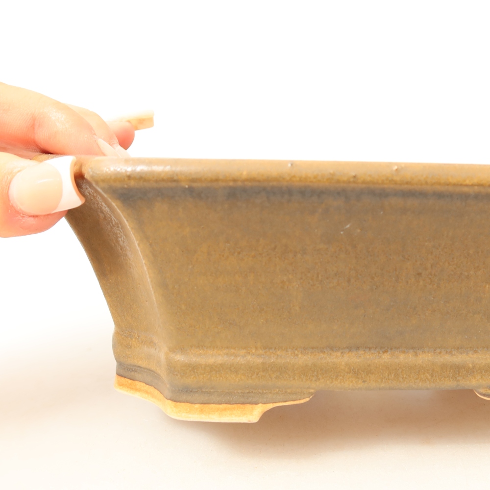 Ceramiczna miska do bonsai 18 x 15 x 6 cm, kolor brązowy