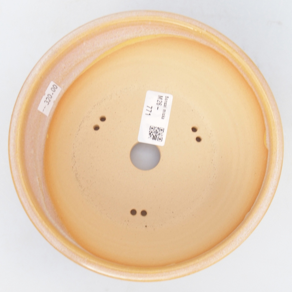 Ceramiczna miska do bonsai 16,5 x 16,5 x 6,5 cm, kolor brązowo-żółty