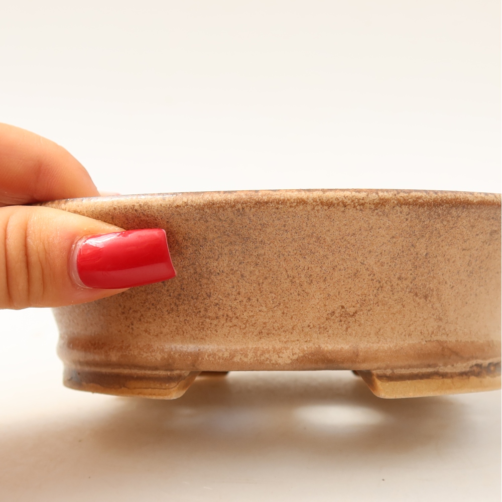 Ceramiczna miseczka do bonsai 14,5 x 13 x 4 cm, kolor różowy