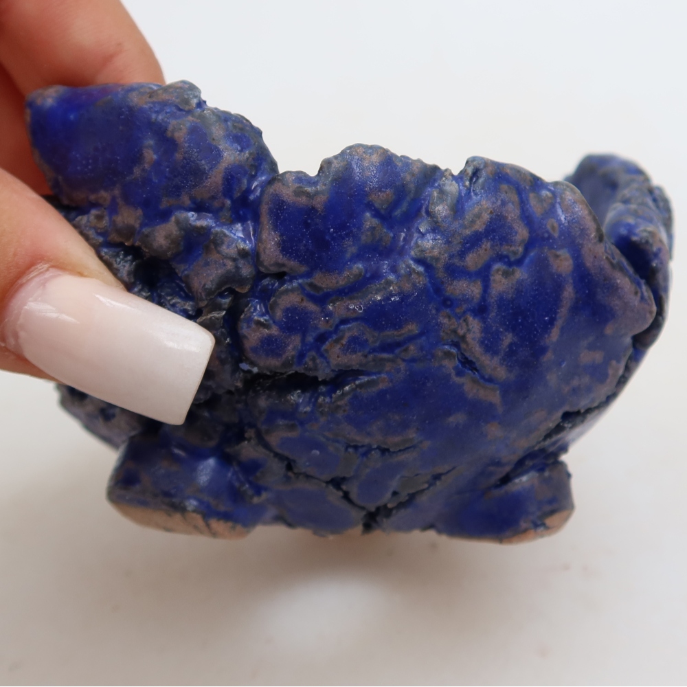 Ceramiczna skorupka  10 x 9,5 x 5,5 cm, kolor niebieski