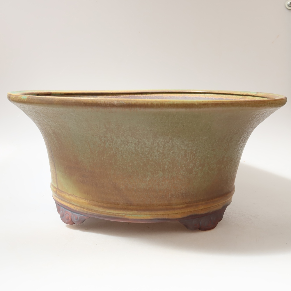 Ceramiczna miska do bonsai 32 x 32 x 14 cm, zielona