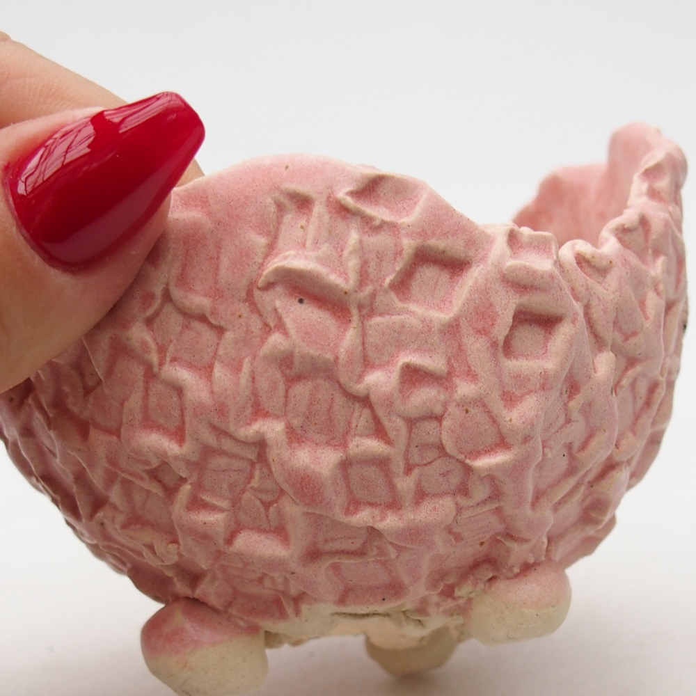 Ceramiczna muszla 8,5 x 8 x 7,5 cm, kolor różowy