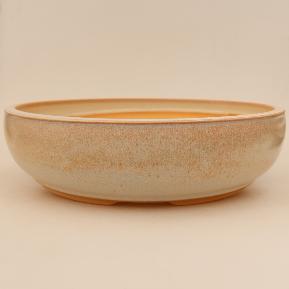 Ceramiczna miska do bonsai 32,5 x 32,5 x 8,5 cm, kolor beżowy