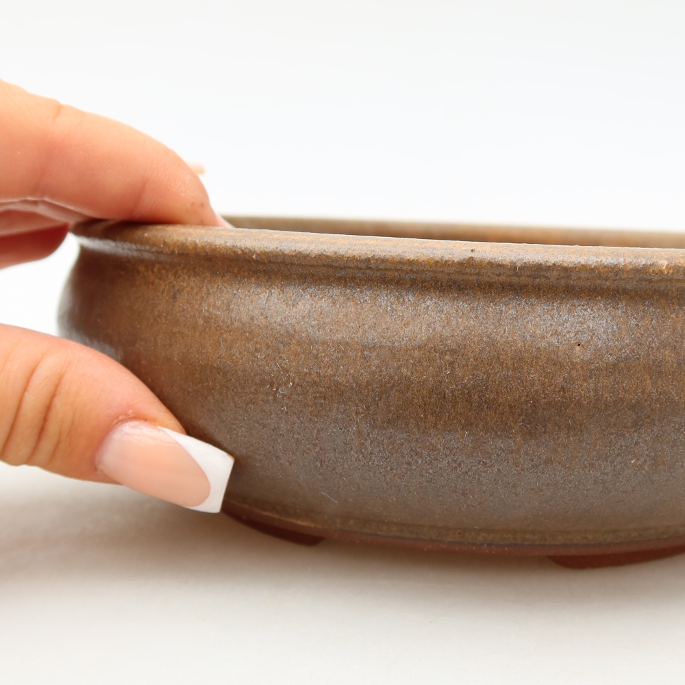 Ceramiczna miska do bonsai 16,5 x 16,5 x 5,5 cm, brązowa