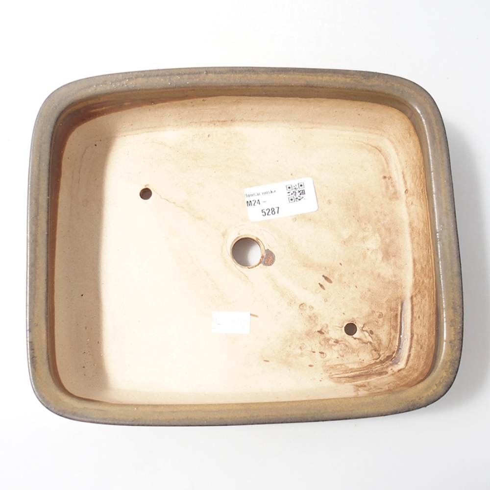Ceramiczna miska do bonsai  22 x 19 x 5,5  cm, kolor brązowy
