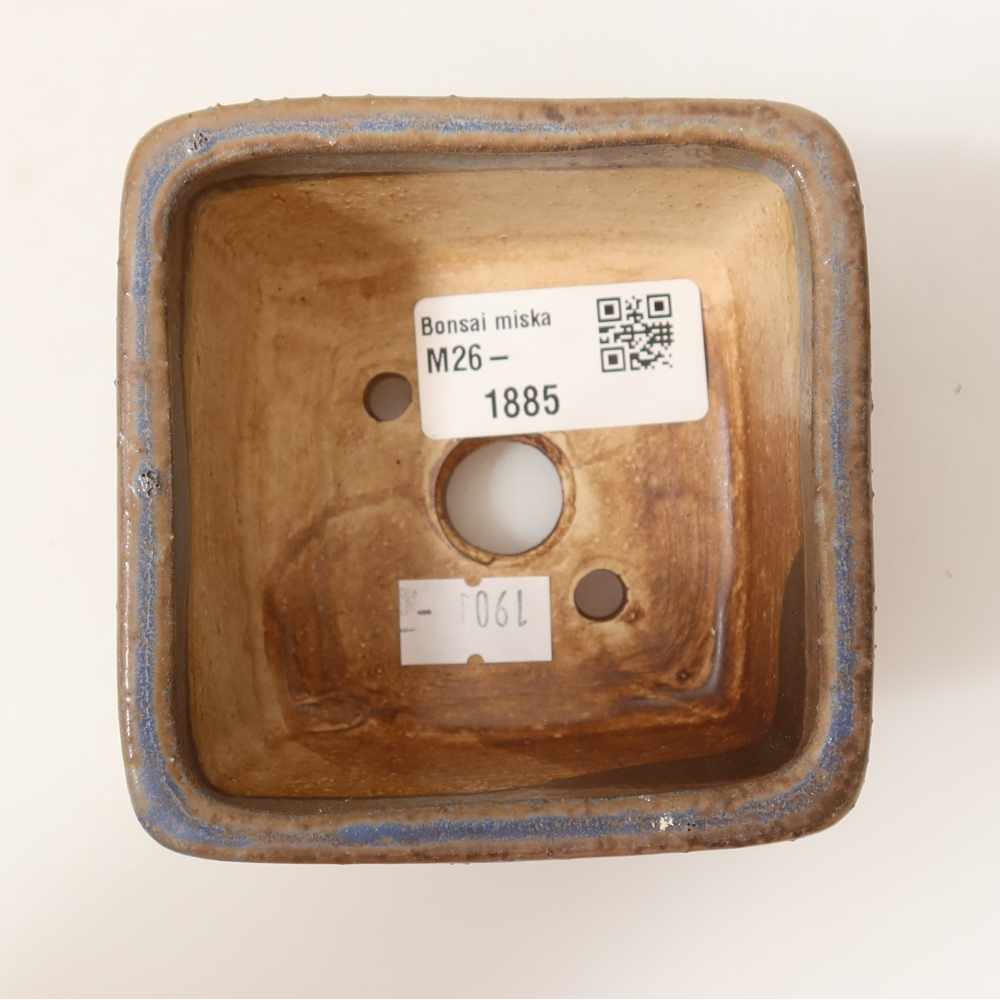 Ceramiczna miska na bonsai 8,5 x 8,5 x 5,5 cm, kolor niebieski
