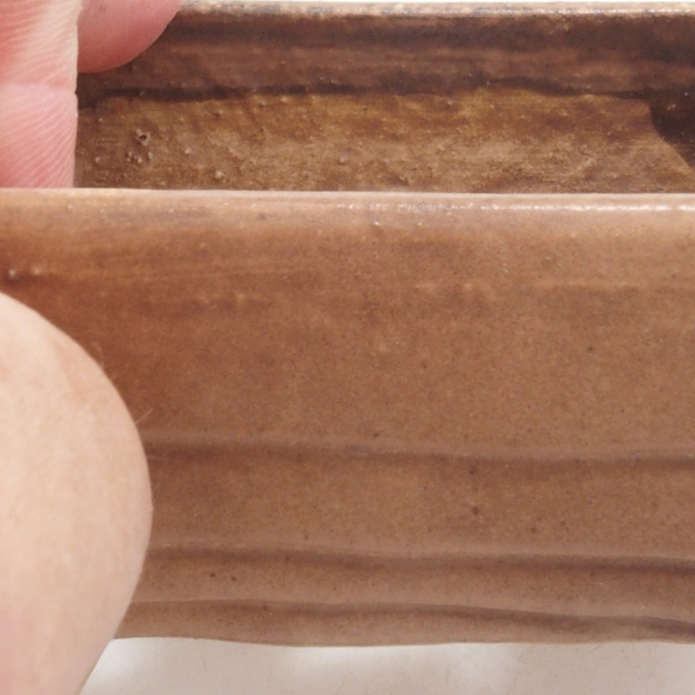 Ceramiczna miska do bonsai 9 x 7,5 x 3,5 cm, kolor brązowy