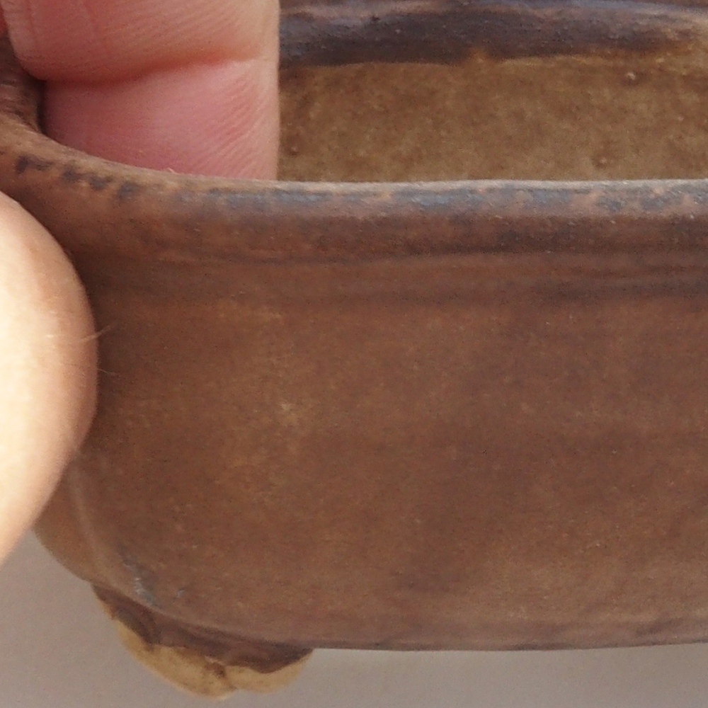 Ceramiczna miska do bonsai 7,5 x 7,5 x 3,5 cm, kolor brązowy