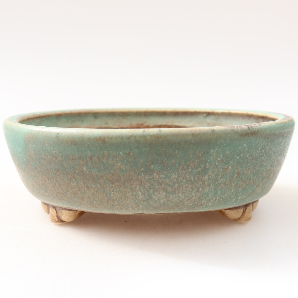 Ceramiczna miska do bonsai 12 x 10,5 x 4 cm, kolor zielony