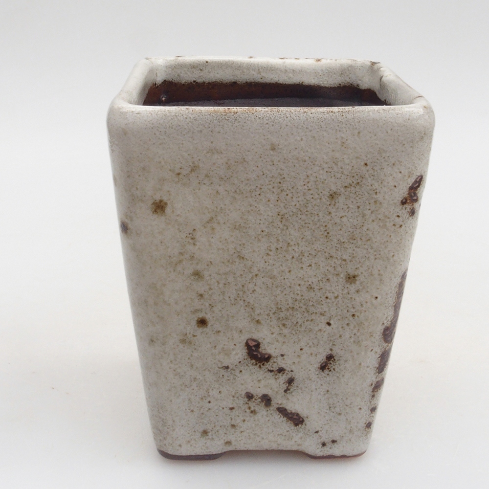Ceramiczna miska bonsai 8 x 8 x 10 cm, kolor biały