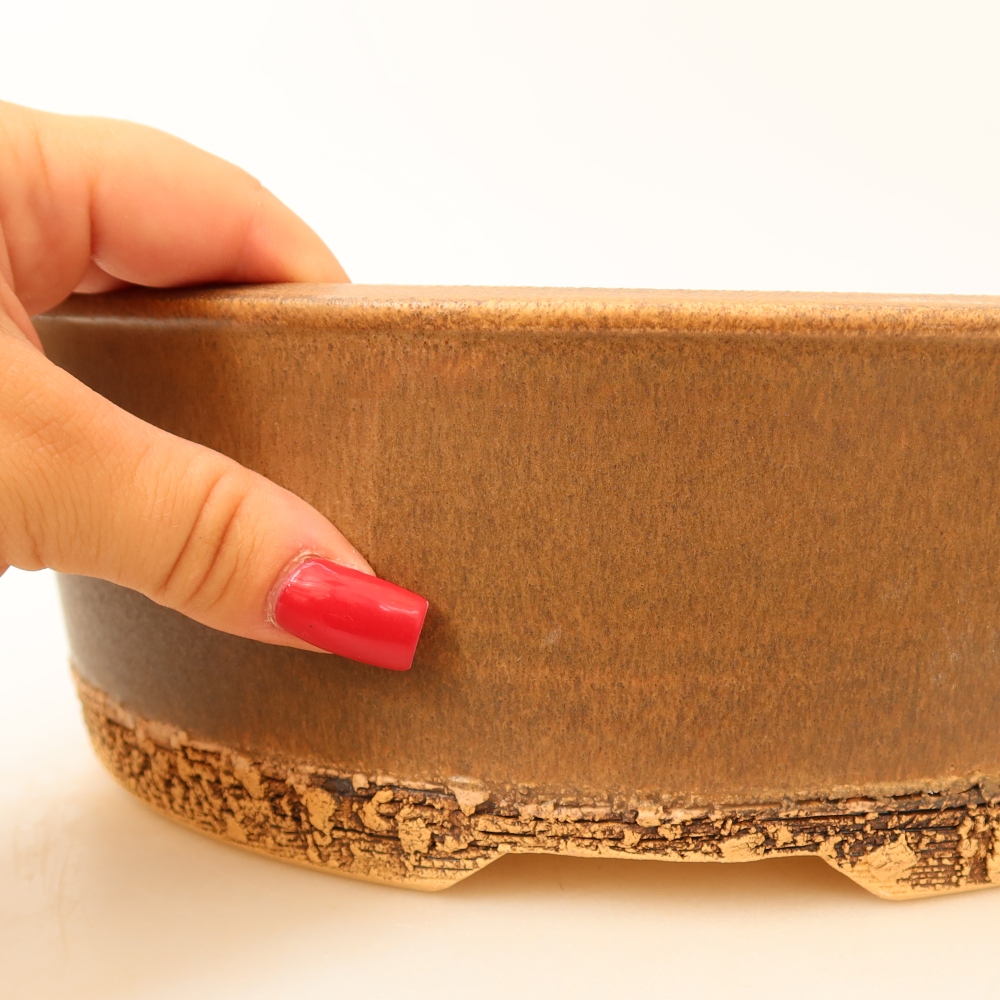 Ceramiczna miska do bonsai 24 x 24 x 8,5 cm, kolor brązowy