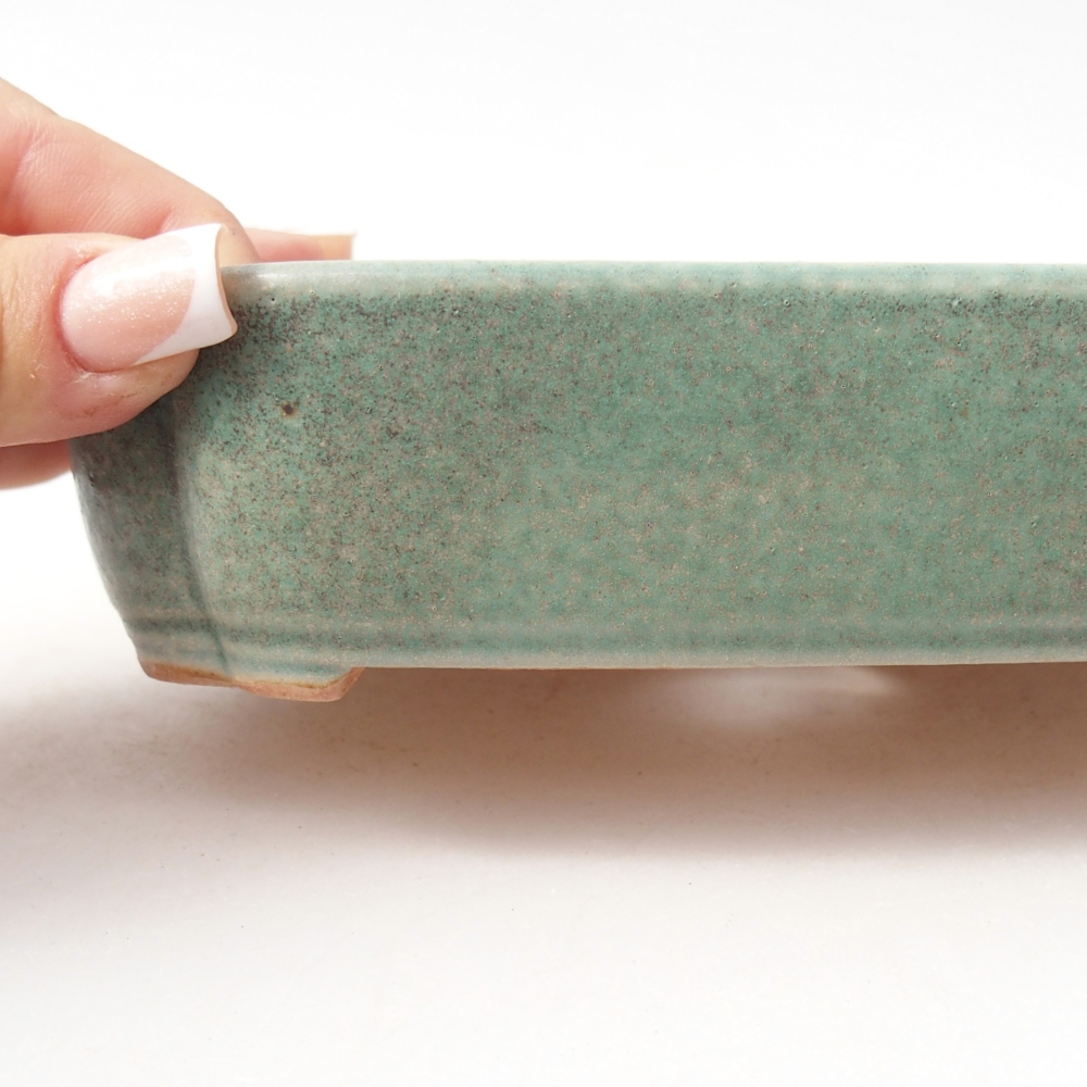 Ceramiczna miska do bonsai 16 x 11,5 x 4 cm, zielona