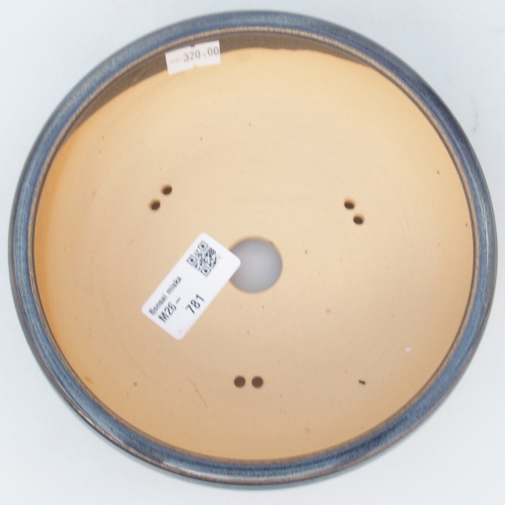 Ceramiczna miska na bonsai 17 x 17 x 6 cm, kolor niebieski