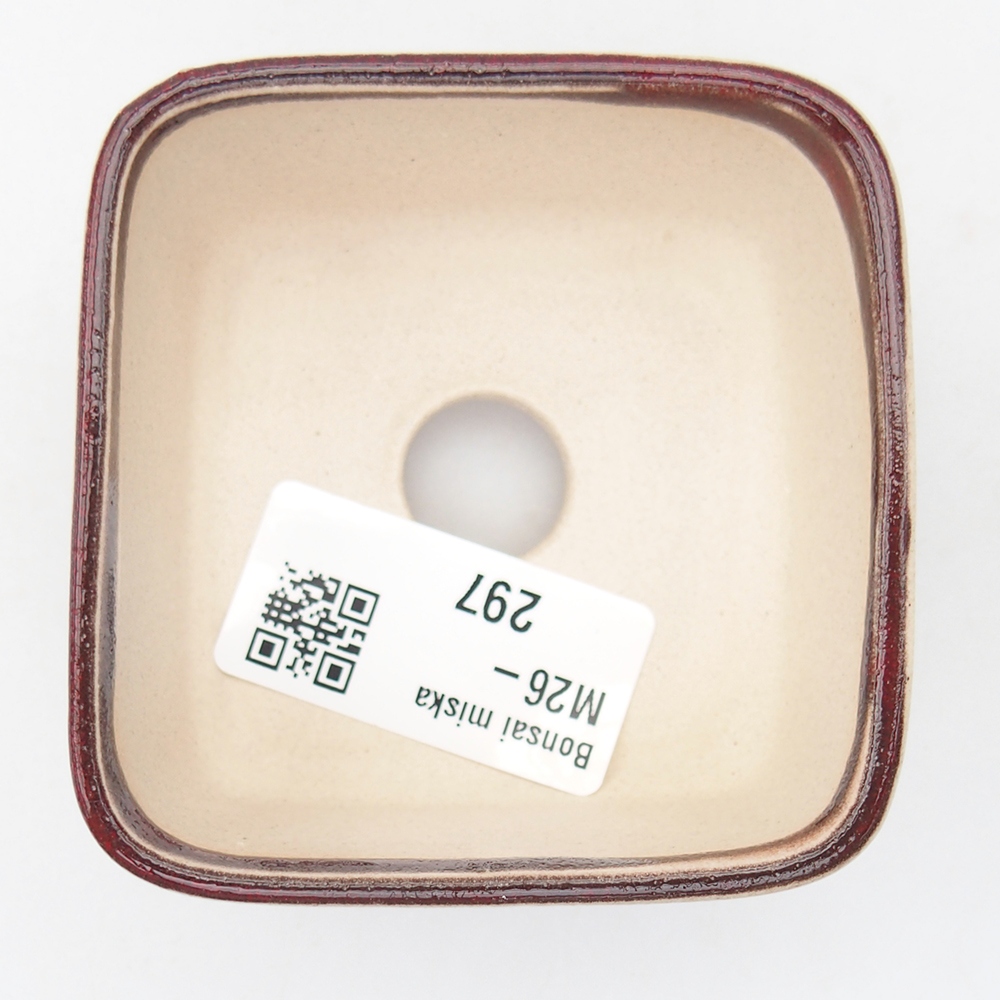 Mini miska do bonsai 7 x 7 x 4 cm, kolor czerwony