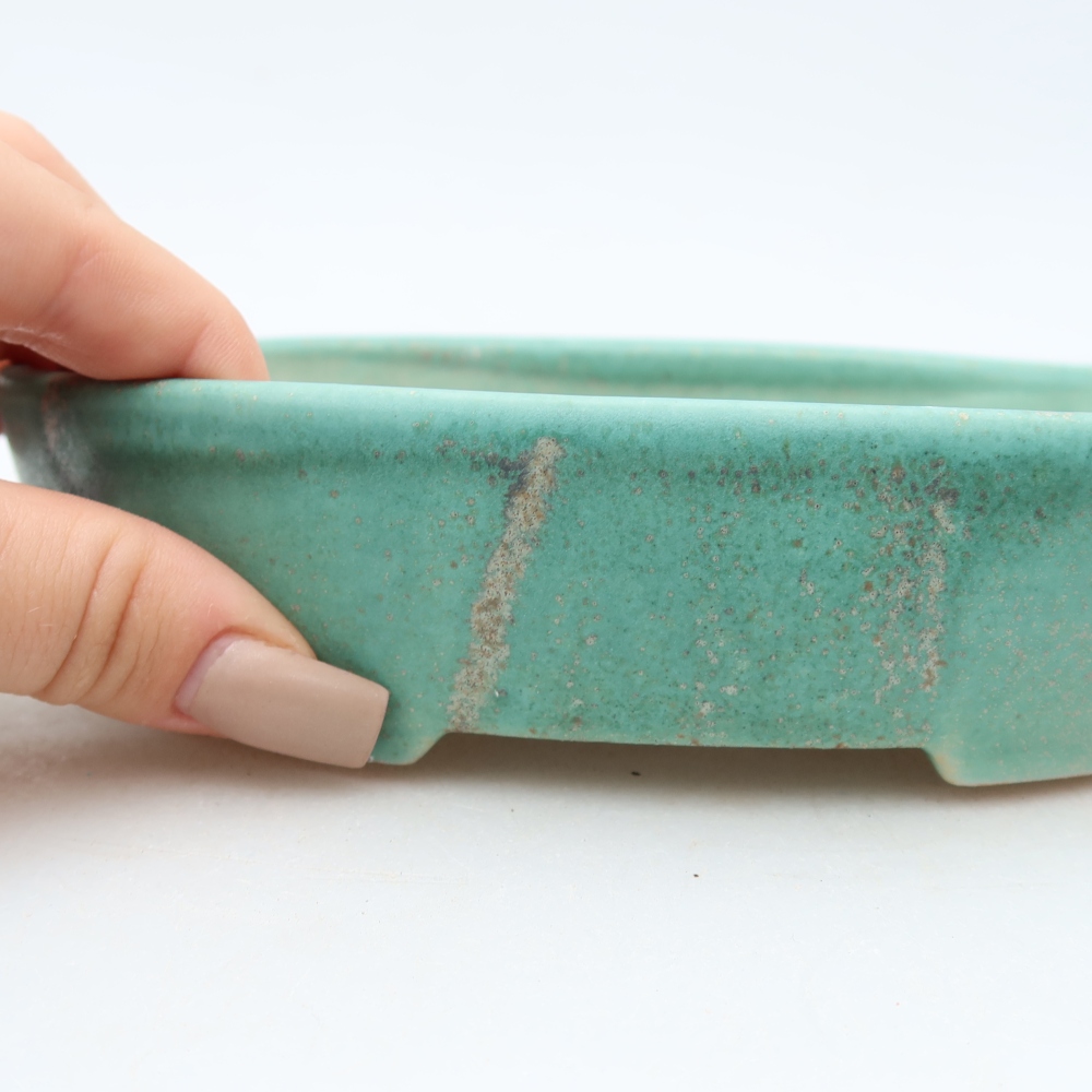 Ceramiczna miska na bonsai 17 x 14 x 4 cm, zielona