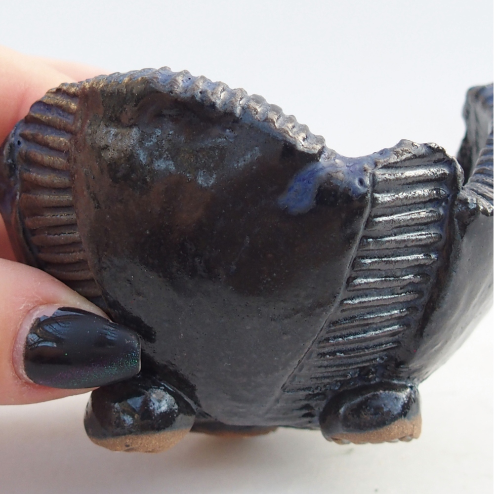 Ceramiczna skorupa 8,5 x 8,5 x 6 cm, kolor niebieski