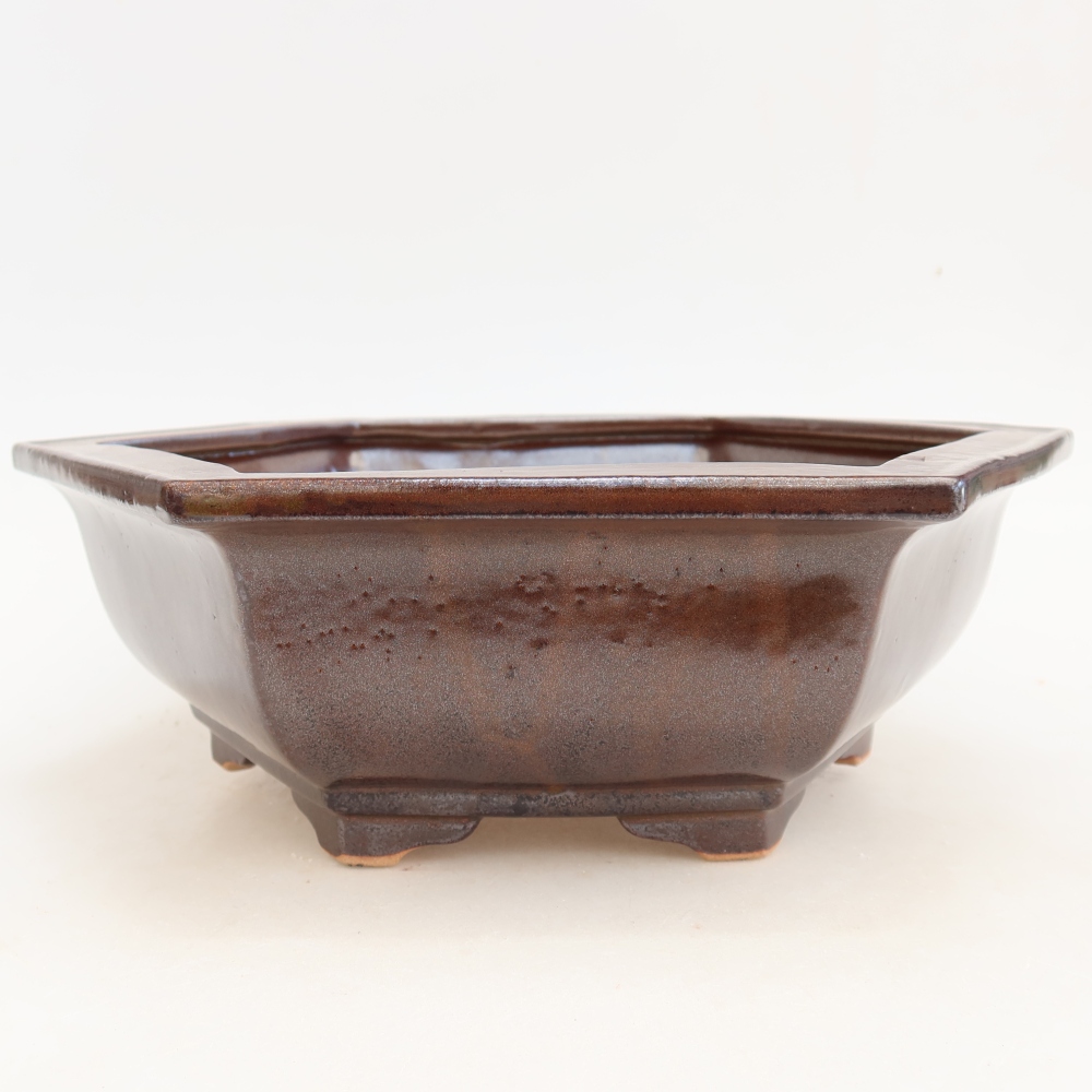 Ceramiczna miska do bonsai 28 x 24,5 x 9 cm, kolor bordowy