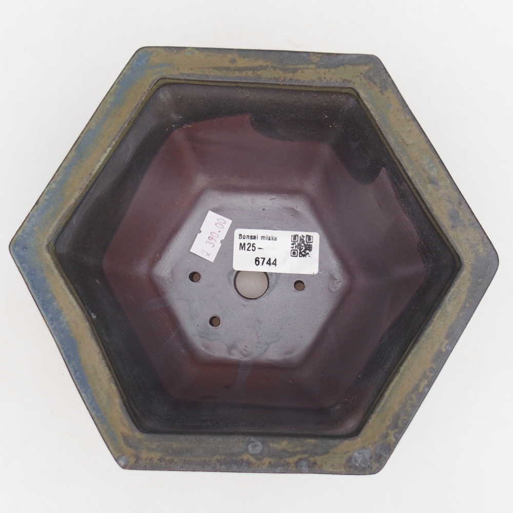 Ceramiczna miska do bonsai 18,5 x 16,5 x 9 cm, brązowa