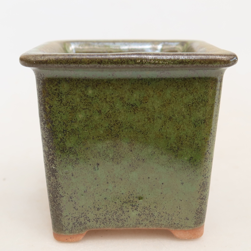 Ceramiczna miseczka do bonsai 6 x 6 x 5,5 cm, kolor zielony