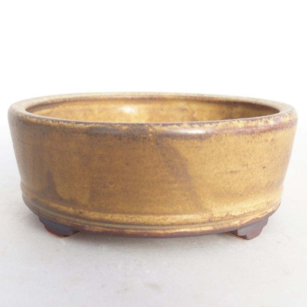 Ceramiczna miska na bonsai 9 x 9 x 3,5 cm, brązowa