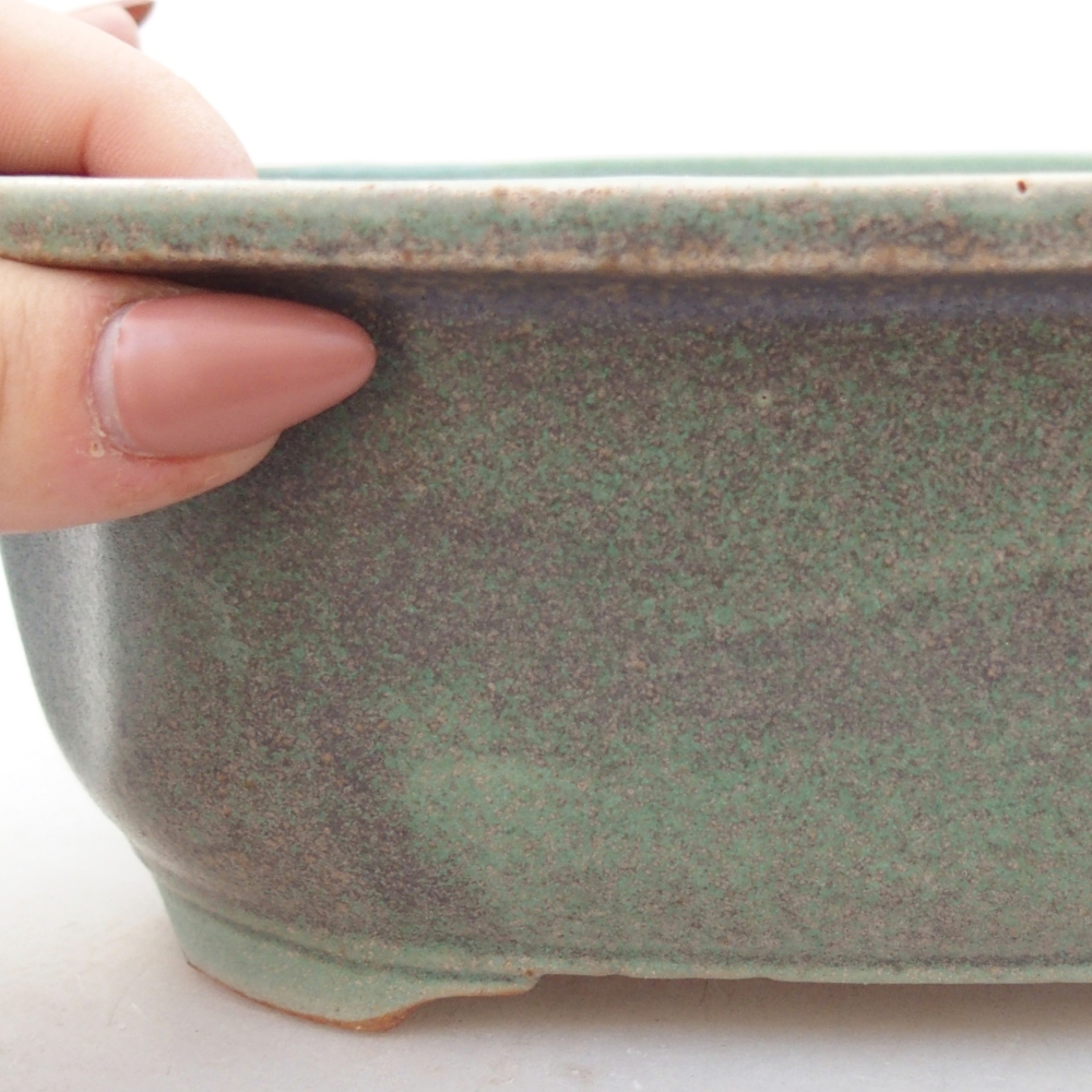 Ceramiczna miska na bonsai 22 x 18 x 7 cm, zielona