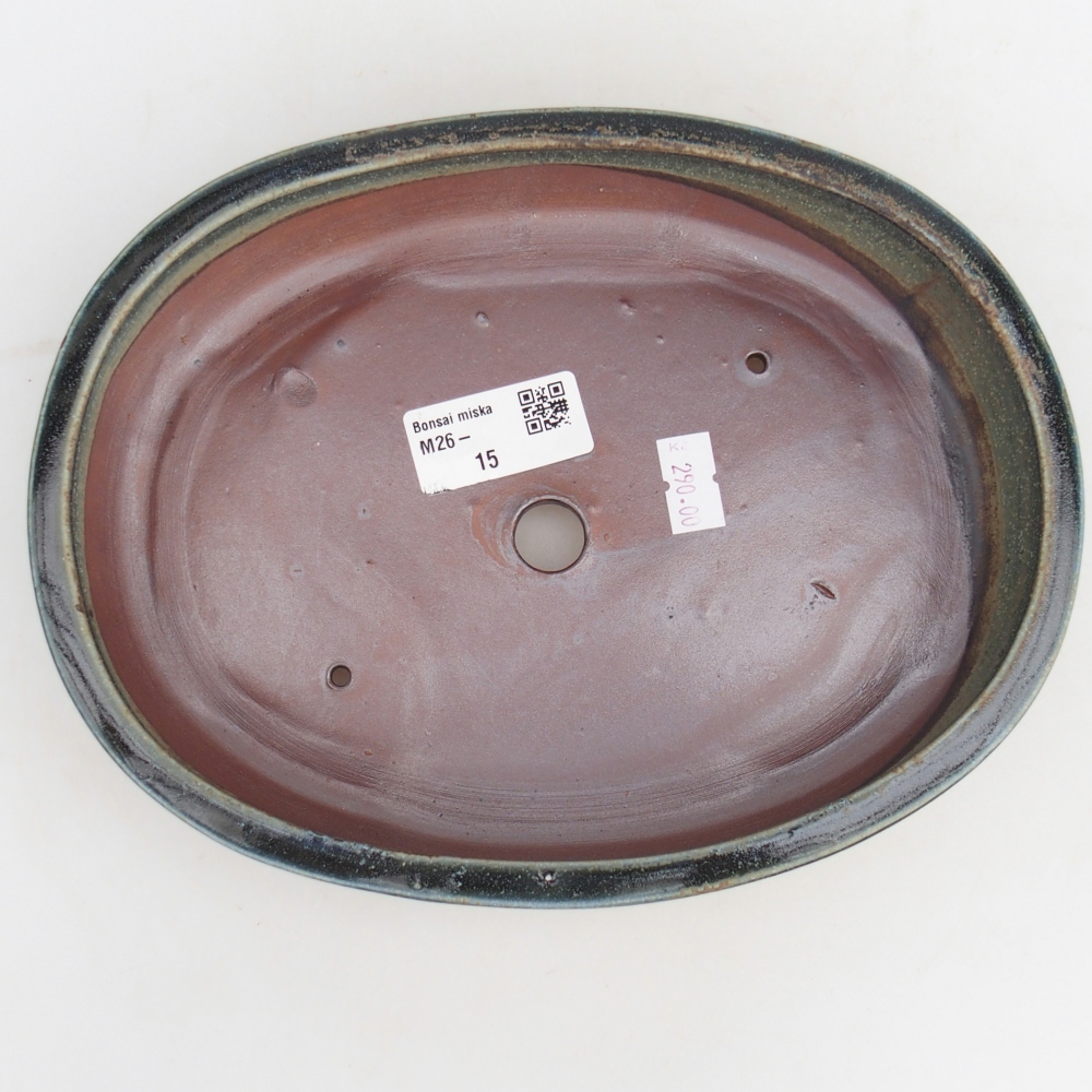 Ceramiczna miska do bonsai 22,5 x 17 x 4,5 cm, zielona