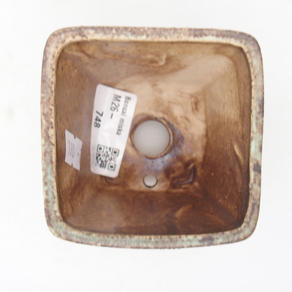 Ceramiczna miska do bonsai 7,5 x 7,5 x 7,5 cm, zielona